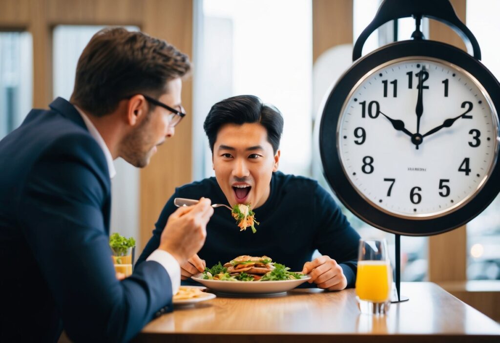 Intermittent fasting and keto diet infographic, keto-friendly fasting meal