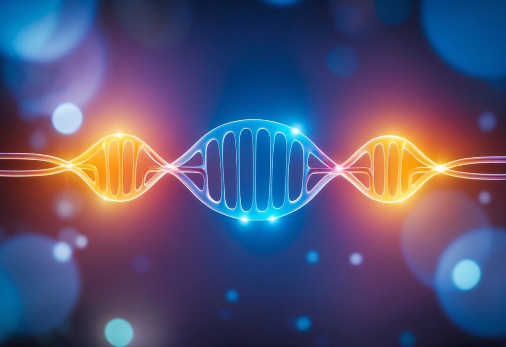 A futuristic medical-style illustration of a bloodstream with glucose molecules and ketones in a glowing contrast. The ketones should be shown actively lowering blood sugar levels, with an educational feel to the design.